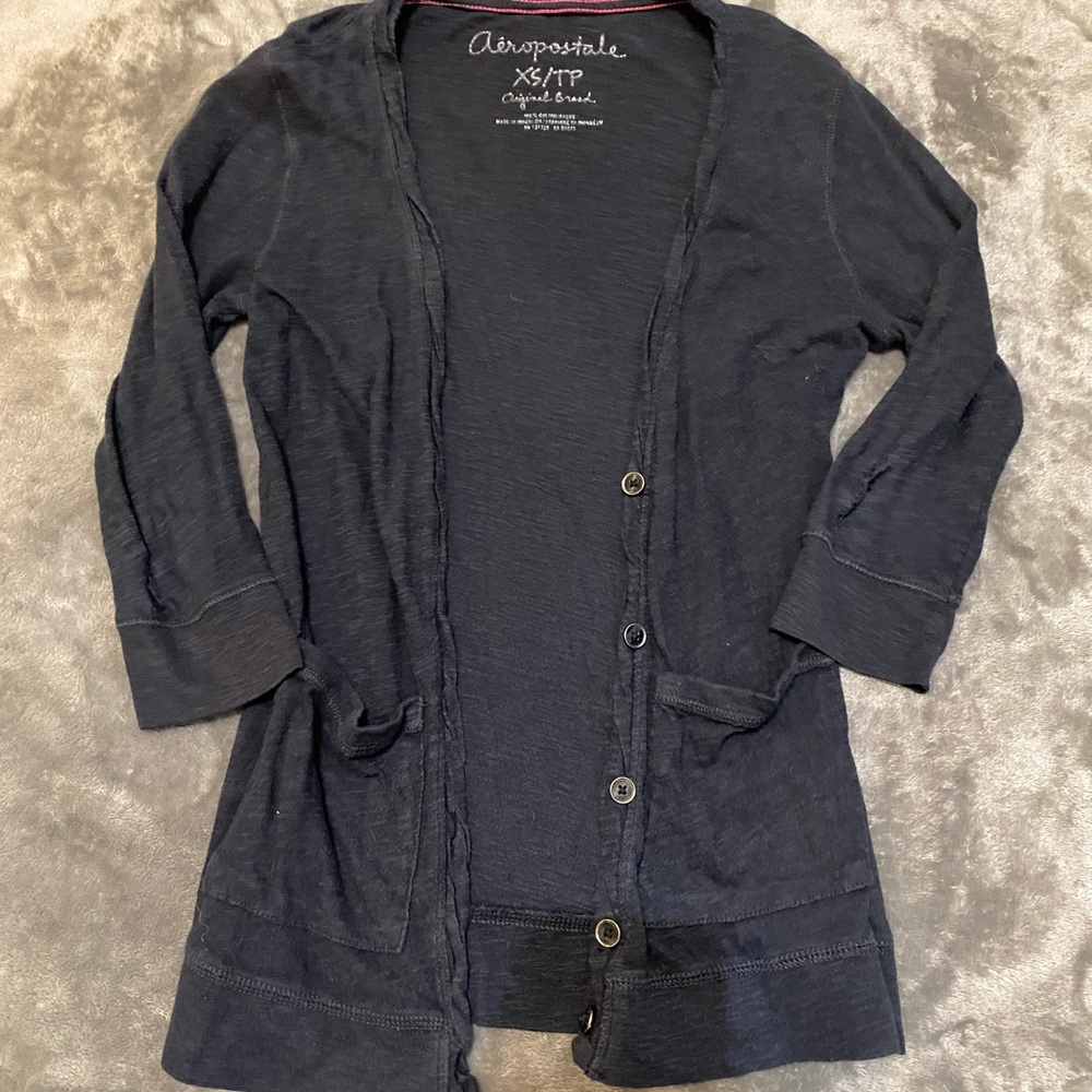 Aeropostale Black Sheer Cardigan